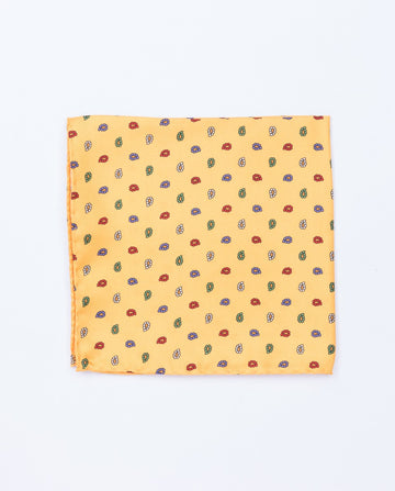 Lenço de Bolso 100% Seda em Amarelo Claro
